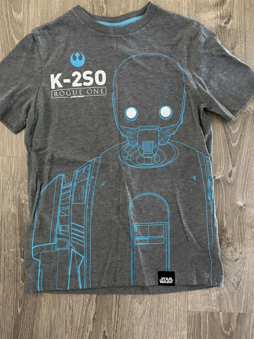 Old Navy Star Wars K-2SO Graphic Tee for Kids - Gray with Blue Print